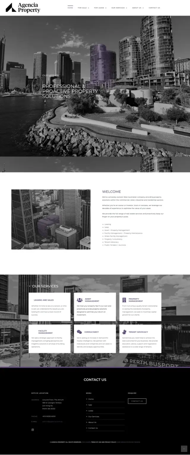 Website designed by Bouncing Orange for Agencia