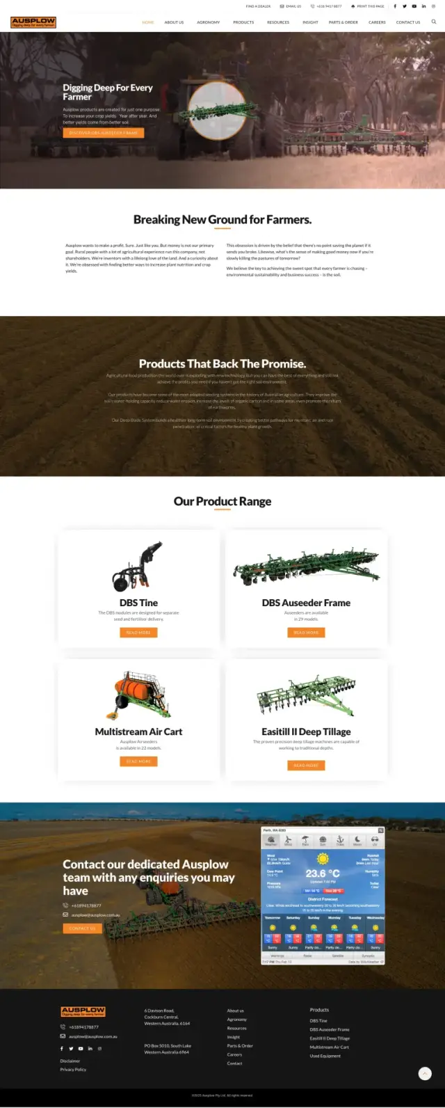 Website designed by Bouncing Orange for Ausplow