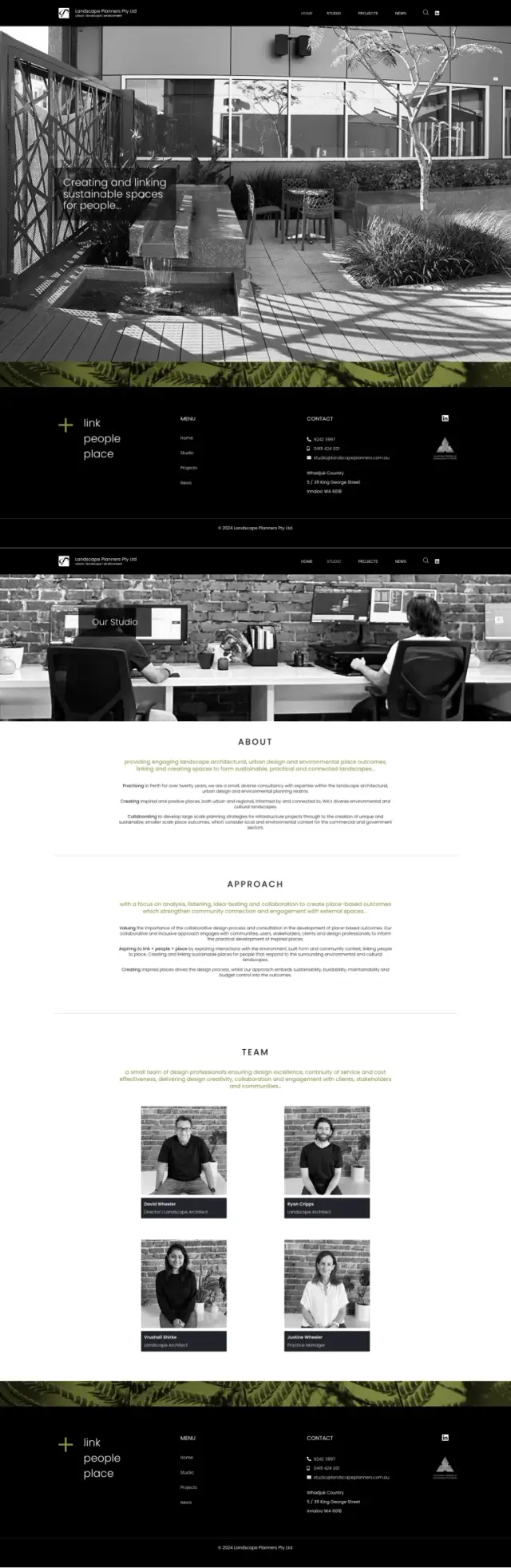 Website designed by Bouncing Orange for Landscape Planners