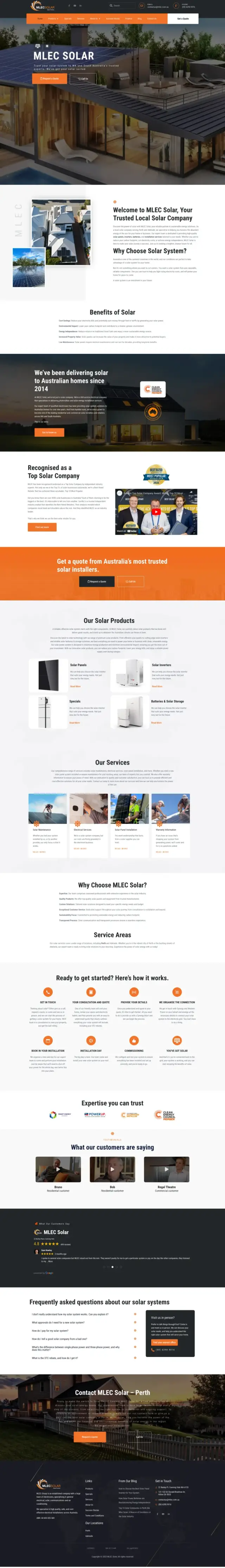 Website designed by Bouncing Orange for MLEC Solar