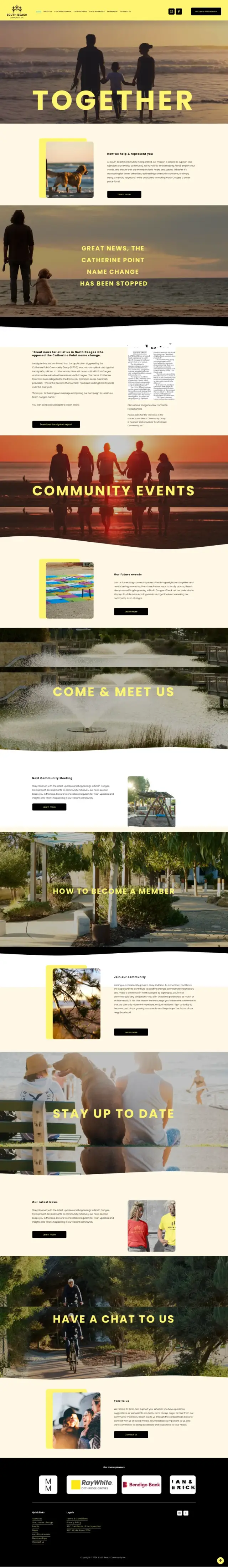 Website designed by Bouncing Orange for South Beach Community Incorporated (SBCI)